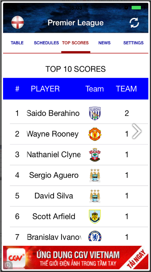 LIVE SCORE - PREMIER LEAGUE screenshot 7